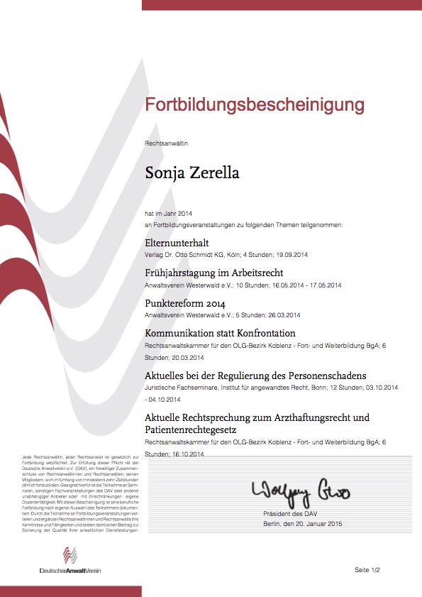 Fortbildungen 2014